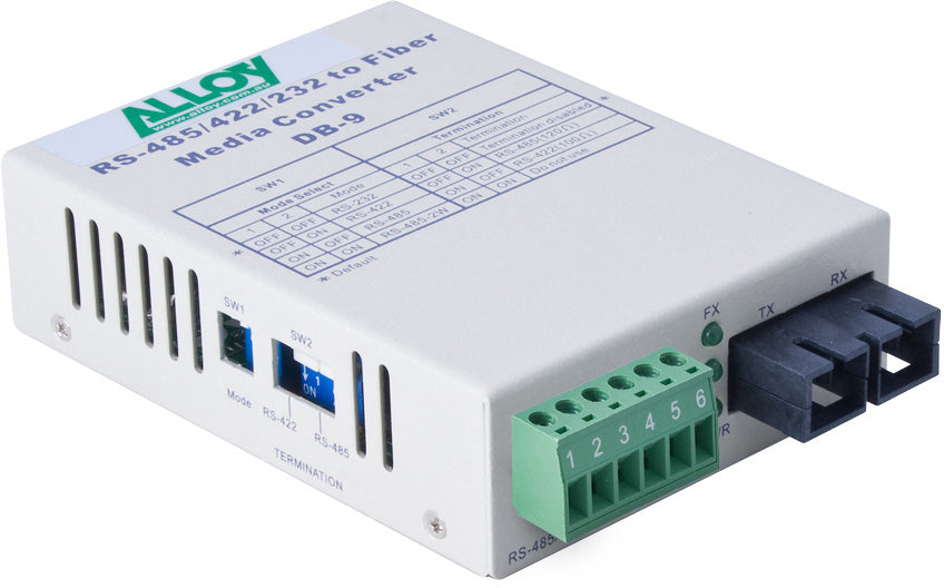 Alloy SCR460SC-2 RS-232/422/485 Serial Terminal to Multimode Fibre Converter. Max. range 2 Km Alloy SCR460SC-2 RS-232/422/485 Serial Terminal to Multimode Fibre Converter. Max. range 2 Km